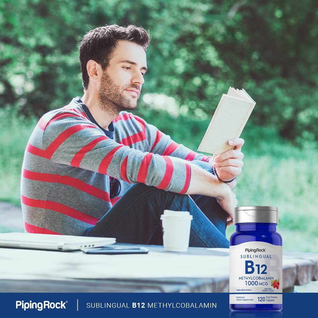 Piping Rock Vitamin B12 1000 mcg Sublingual | 120 Tabletten | als Methylcobalamin | Beerengeschmack | Vegetarisch, Nicht-GVO, Glutenfrei