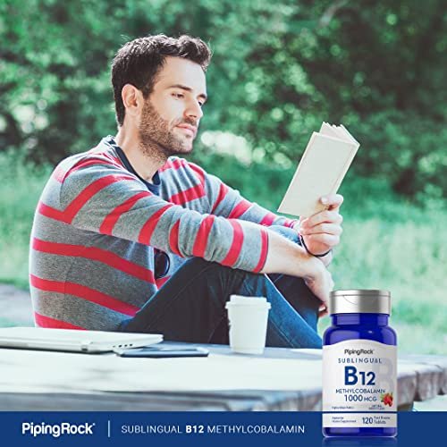 Piping Rock Vitamin B12 1000 mcg Sublingual | 120 Tabletten | als Methylcobalamin | Beerengeschmack | Vegetarisch, Nicht-GVO, Glutenfrei