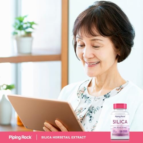Piping Rock Silica Supplement 500mg | 100 Kapseln | Schachtelhalmextrakt | Vitamine für Haare, Knochen & Nägel | Glutenfrei, Nicht-GVO