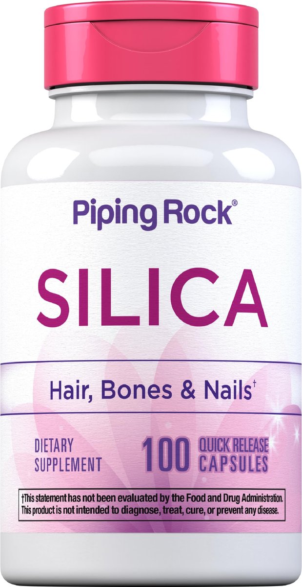 Piping Rock Silica Supplement 500mg | 100 Kapseln | Schachtelhalmextrakt | Vitamine für Haare, Knochen & Nägel | Glutenfrei, Nicht-GVO