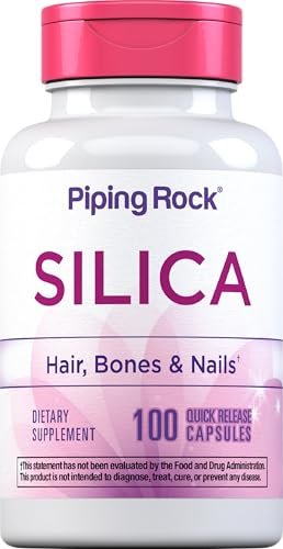 Piping Rock Silica Supplement 500mg | 100 Kapseln | Schachtelhalmextrakt | Vitamine für Haare, Knochen & Nägel | Glutenfrei, Nicht-GVO