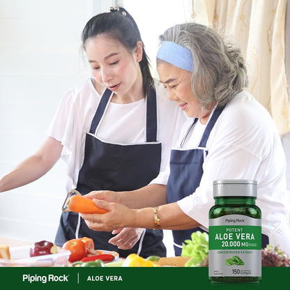 Piping Rock Aloe Vera Nahrungsergänzungsmittel | 150 Weichkapseln | Konzentrierter Kräuterextrakt | Non-GMO & Glutenfrei