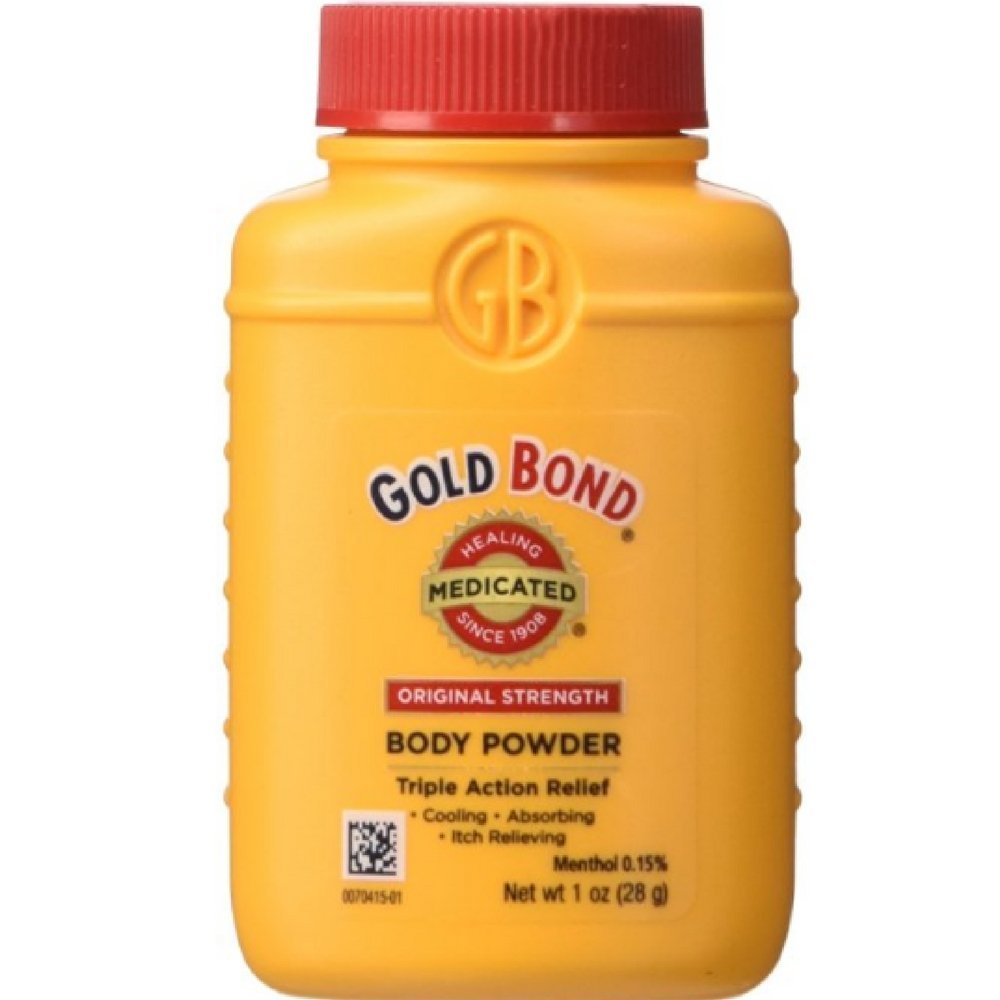 Gold Bond Talkfreies Körperpuder medizinisch 1 Unze (4 Flaschen) (29 ml) – Juckreizlinderndes Puder für empfindliche Haut