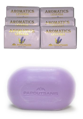 6er-Pack Griechische Seife - Papoutsanis Aromatics - Lavendel - 125 g Riegel