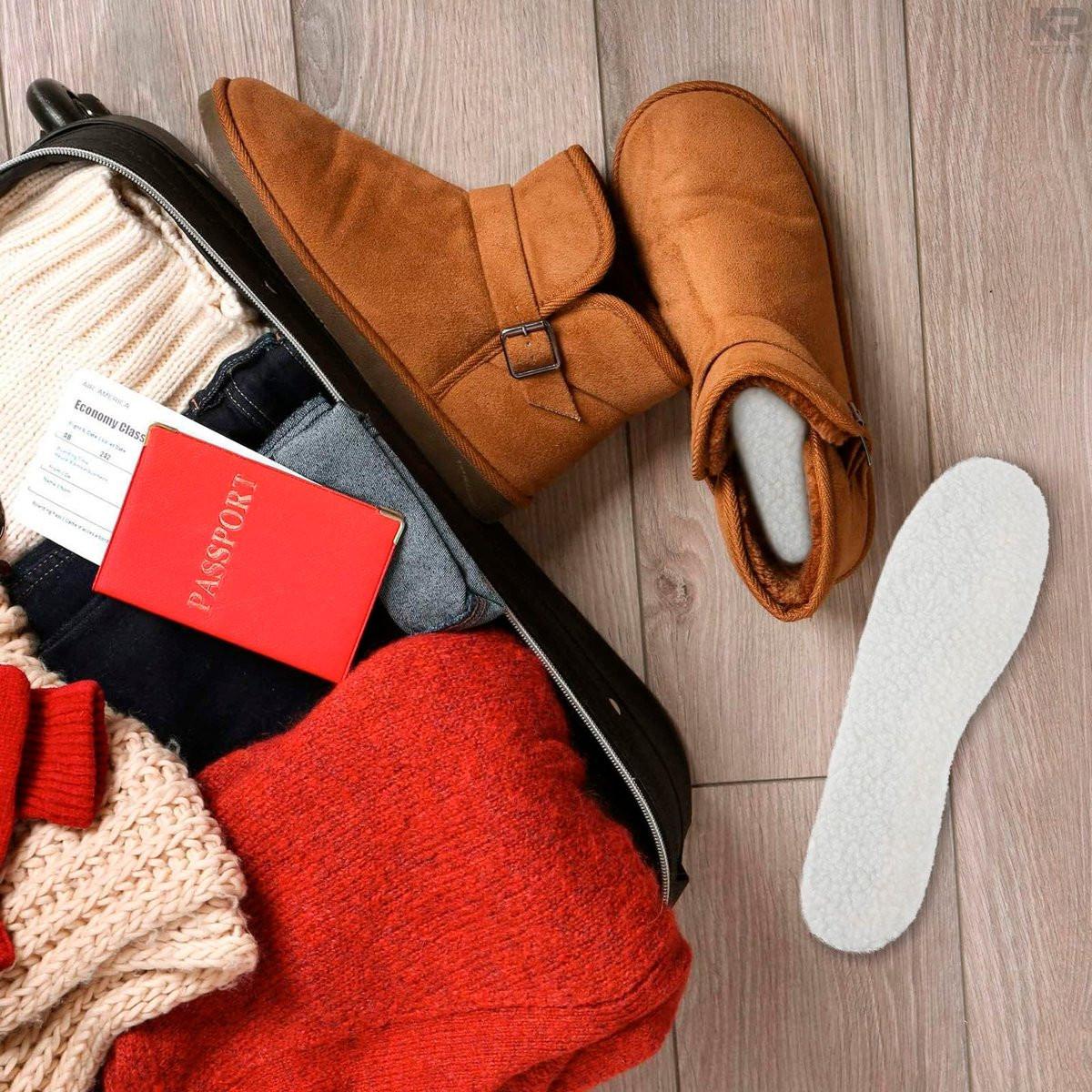 2 Paar Winterstiefel-Einlegesohlen – Ultradünne Schaffell-Bootseinlagen für Damen und Herren – Zuschneidbar für Winter & Sommer, weich, warm und dämpfend – Vielseitig einsetzbar, ganzjähriger Komfort