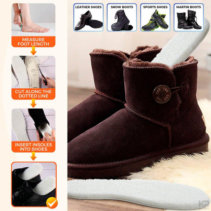 2 Paar Winterstiefel-Einlegesohlen – Ultradünne Schaffell-Bootseinlagen für Damen und Herren – Zuschneidbar für Winter & Sommer, weich, warm und dämpfend – Vielseitig einsetzbar, ganzjähriger Komfort