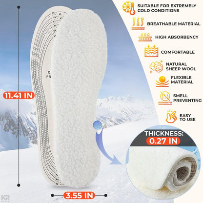 2 Paar Winterstiefel-Einlegesohlen – Ultradünne Schaffell-Bootseinlagen für Damen und Herren – Zuschneidbar für Winter & Sommer, weich, warm und dämpfend – Vielseitig einsetzbar, ganzjähriger Komfort