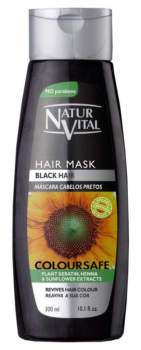 NaturVital Colouring Haar Maske – Repariert & belebt die Haarfarbe – 300 ml – Schwarz