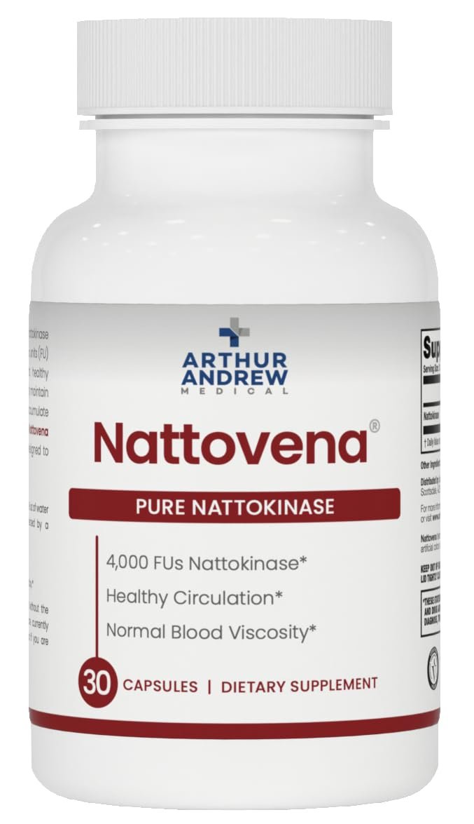 Arthur Andrew Medical Nattovena – Reine Nattokinase für Kreislauf- und Herzgesundheit, vegan, nicht-GVO, 30 Kapseln