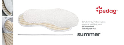 Pedag Summer Pure Terry Baumwoll-Einlegesohlen – Handgefertigt in Deutschland, saugt Schweiß auf & kontrolliert Gerüche, ideal für den Einsatz ohne Socken, waschbar, US Damen 9/ Herren 6/ EU 39, Weiß, 3 Paar