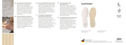 Pedag Summer Pure Terry Baumwoll-Einlegesohlen – Handgefertigt in Deutschland, saugt Schweiß auf & kontrolliert Gerüche, ideal für den Einsatz ohne Socken, waschbar, US Damen 9/ Herren 6/ EU 39, Weiß, 3 Paar