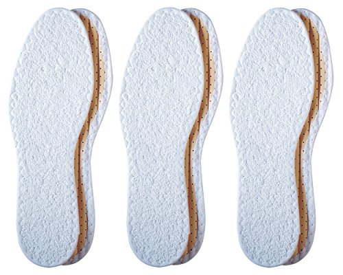 Pedag Summer Pure Terry Baumwoll-Einlegesohlen – Handgefertigt in Deutschland, saugt Schweiß auf & kontrolliert Gerüche, ideal für den Einsatz ohne Socken, waschbar, US Damen 9/ Herren 6/ EU 39, Weiß, 3 Paar