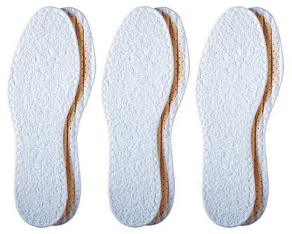 Pedag Summer Pure Terry Baumwoll-Einlegesohlen – Handgefertigt in Deutschland, saugt Schweiß auf & kontrolliert Gerüche, ideal für den Einsatz ohne Socken, waschbar, US Damen 9/ Herren 6/ EU 39, Weiß, 3 Paar