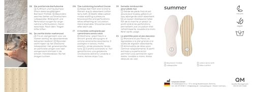 Pedag Summer Pure Terry Baumwoll-Einlegesohlen – Handgefertigt in Deutschland, saugt Schweiß auf & kontrolliert Gerüche, ideal für den Einsatz ohne Socken, waschbar, US Damen 9/ Herren 6/ EU 39, Weiß, 3 Paar