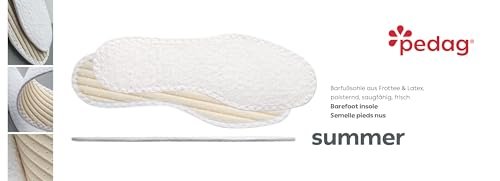 Pedag Summer Pure Terry Baumwoll-Einlegesohlen – Handgefertigt in Deutschland, saugt Schweiß auf & kontrolliert Gerüche, ideal für den Einsatz ohne Socken, waschbar, US Damen 9/ Herren 6/ EU 39, Weiß, 3 Paar