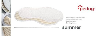 Pedag Summer Pure Terry Baumwoll-Einlegesohlen – Handgefertigt in Deutschland, saugt Schweiß auf & kontrolliert Gerüche, ideal für den Einsatz ohne Socken, waschbar, US Damen 9/ Herren 6/ EU 39, Weiß, 3 Paar