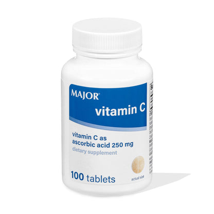 MAJOR Vitamin C 250 mg – Nahrungsergänzungsmittel – 100 Tabletten (1 Packung)