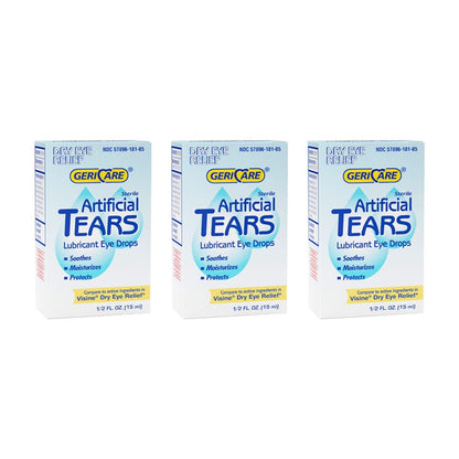 GeriCare Künstliche Tränen – Langanhaltende Augentropfen zur Befeuchtung trockener Augen, 3er-Pack (3 x 15 ml)