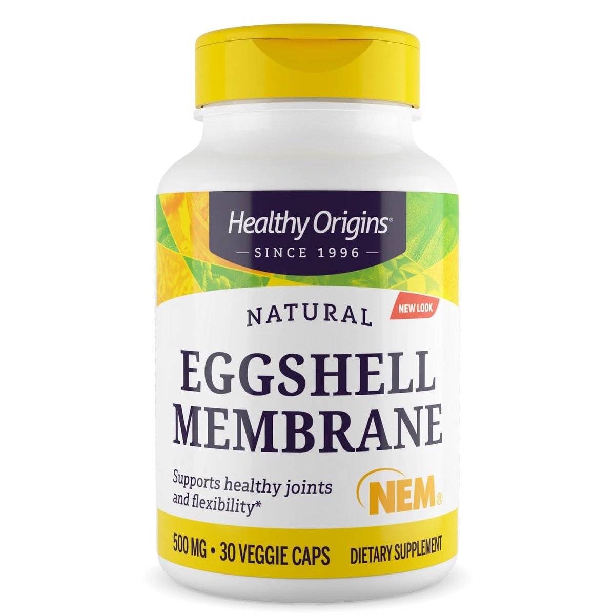 Healthy Origins NEM Eierschalenmembran 500 mg, 30 vegane Kapseln – klinisch getestet, aus den USA – schnell wirkendes Nahrungsergänzungsmittel für Gelenkkomfort, Flexibilität & Beweglichkeit – 1-Monats-Vorrat