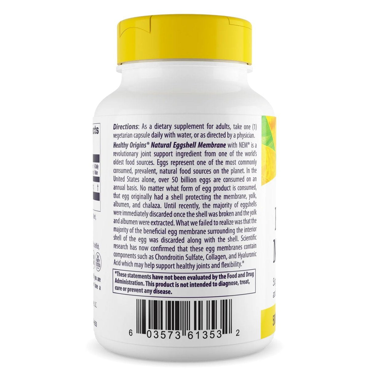 Healthy Origins NEM Eierschalenmembran 500 mg, 30 vegane Kapseln – klinisch getestet, aus den USA – schnell wirkendes Nahrungsergänzungsmittel für Gelenkkomfort, Flexibilität & Beweglichkeit – 1-Monats-Vorrat