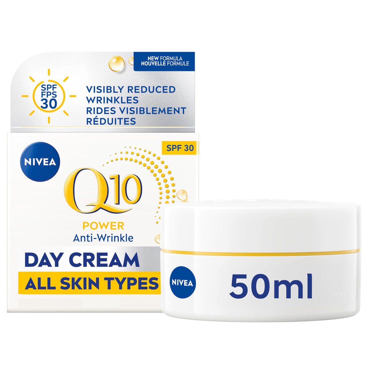 NIVEA Q10 Plus Anti-Falten Tagescreme mit LSF 30, 50 ml