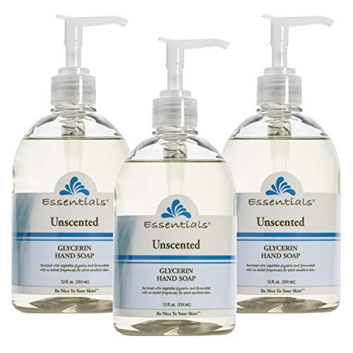 Essentials Glycerin Flüssigseife, unparfümiert, 12 Flüssigunzen, 3er-Pack