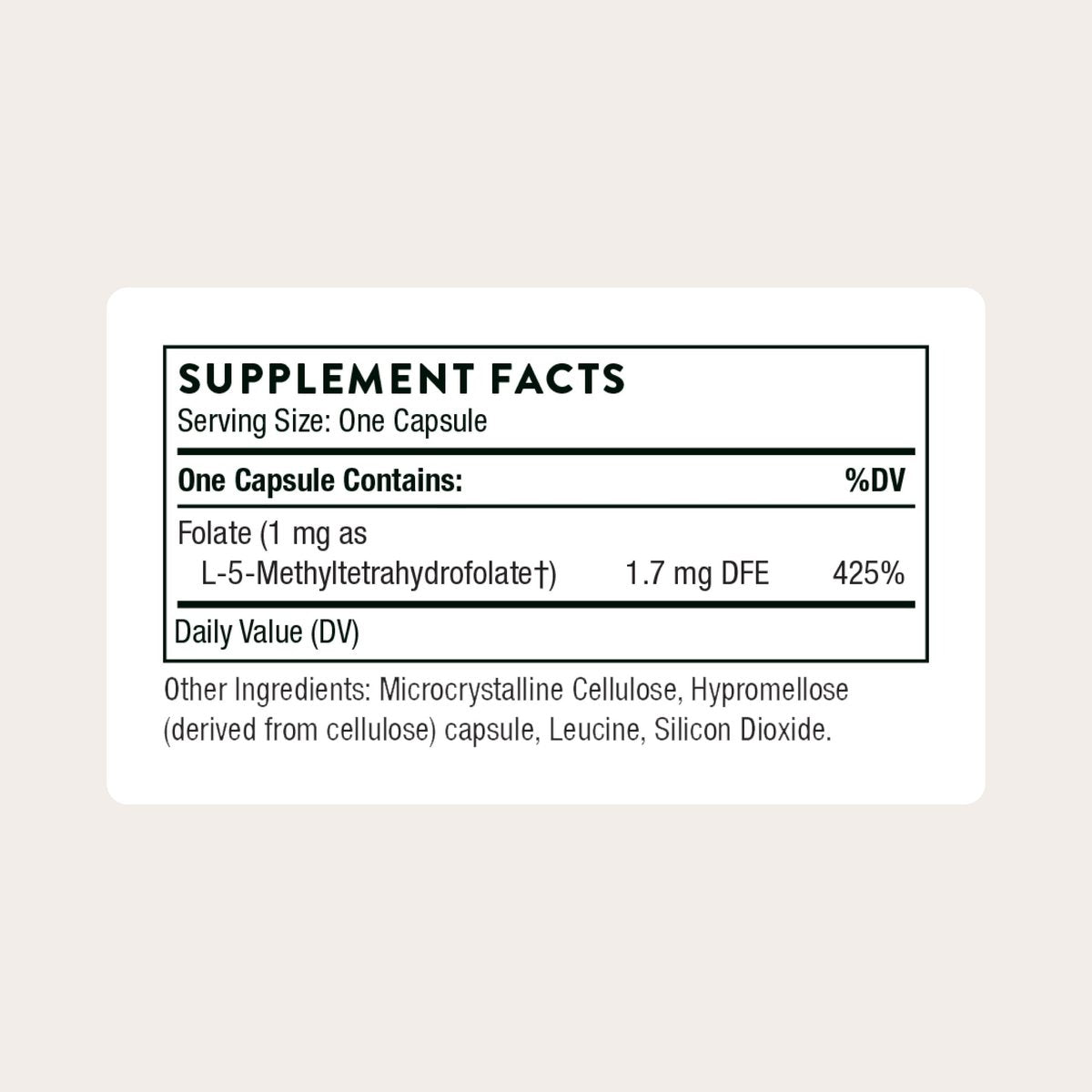 THORNE 5-MTHF - Methylfolat (aktives B9-Folat) - 60 Kapseln - Unterstützt Herz-Kreislauf-Gesundheit, fetale Entwicklung, Nervengesundheit, Methylierung und Homocysteinspiegel*