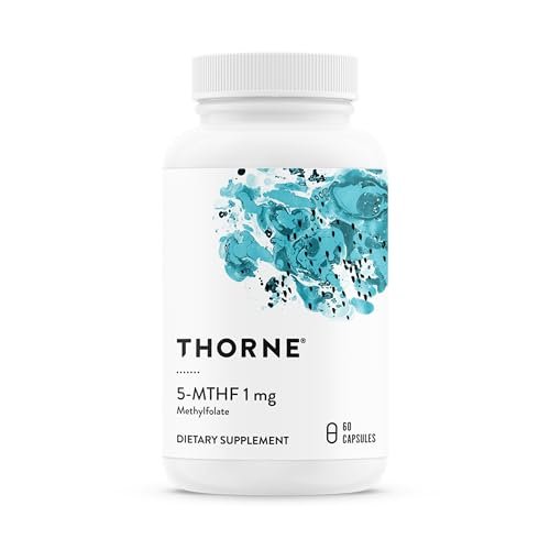 THORNE 5-MTHF - Methylfolat (aktives B9-Folat) - 60 Kapseln - Unterstützt Herz-Kreislauf-Gesundheit, fetale Entwicklung, Nervengesundheit, Methylierung und Homocysteinspiegel*