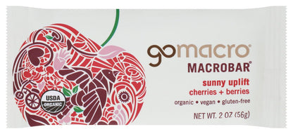 GoMacro Sunny Uplift Kirschen Beeren Bio Riegel – 2 Unzen