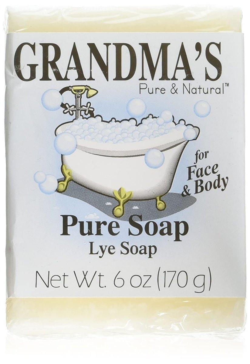 Grandma's Pure Lye Seife – 6,0 oz Unparfümierte Gesichts- & Körperreinigung ohne Detergenzien, Farb- und Duftstoffe – 60018 (4er-Pack)