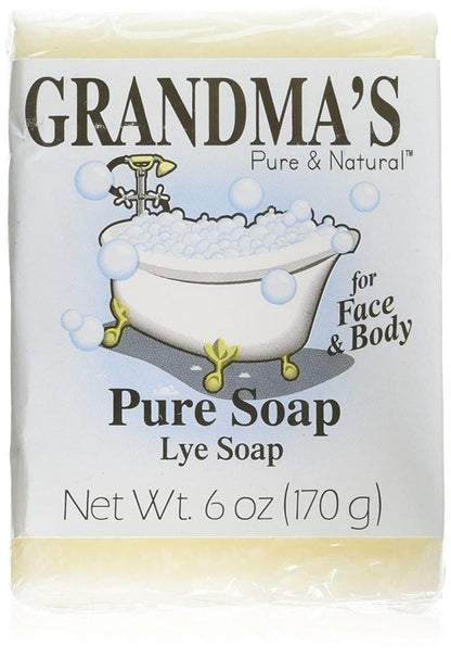 Grandma's Pure Lye Seife – 6,0 oz Unparfümierte Gesichts- & Körperreinigung ohne Detergenzien, Farb- und Duftstoffe – 60018 (4er-Pack)