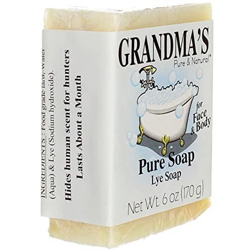 Grandma's Pure Lye Seife – 6,0 oz Unparfümierte Gesichts- & Körperreinigung ohne Detergenzien, Farb- und Duftstoffe – 60018 (4er-Pack)