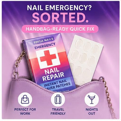 Nagelreparatur-Pflaster – Klare, selbstklebende Patches für gebrochene Fingernägel – Splitter-Nagelreparaturfolie mit sofortigem Schutz bei Absplitterungen und Rissen – 32 vorgeformte Tabs – Maniküre-Retter-Set