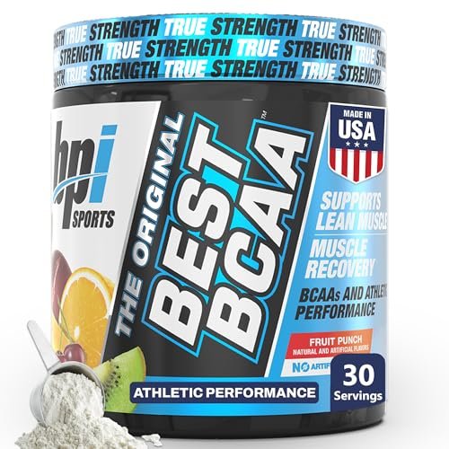 BPI Sports Best BCAA Pulver – Muskelregeneration & Erholung – Verzweigtkettige Aminosäuren (BCAAs) – Proteinbausteine für den Muskelaufbau – Post-Workout – Hydration – Fruchtpunsch, 30 Portionen