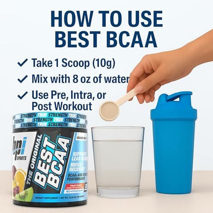 BPI Sports Best BCAA Pulver – Muskelregeneration & Erholung – Verzweigtkettige Aminosäuren (BCAAs) – Proteinbausteine für den Muskelaufbau – Post-Workout – Hydration – Fruchtpunsch, 30 Portionen