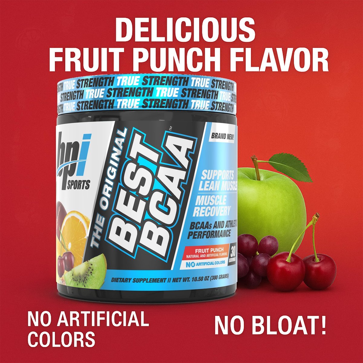 BPI Sports Best BCAA Pulver – Muskelregeneration & Erholung – Verzweigtkettige Aminosäuren (BCAAs) – Proteinbausteine für den Muskelaufbau – Post-Workout – Hydration – Fruchtpunsch, 30 Portionen