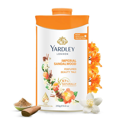 Yardley Sandelholz Talkumpuder, 250 g – Klassische Körperpflege mit edlem Duft