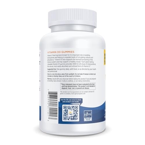 Nordic Naturals Vitamin D3 Gummis, Wilde Beere - 120 Gummis - 1000 IE Vitamin D3, 1,4 mg Eisen - Großartiger Geschmack - Gesunde Knochen, Stimmung & Immunsystem - Non-GMO - 120 Portionen