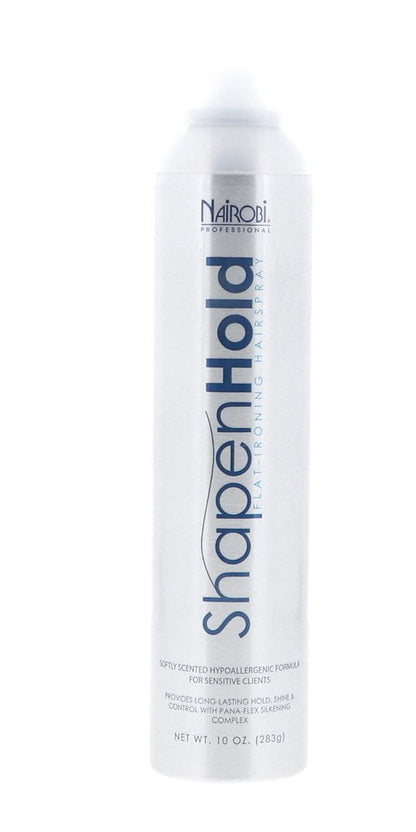 Nairobi Shape n Hold Flat Iron Haarspray 10 oz – Starker Halt für geglättetes Haar