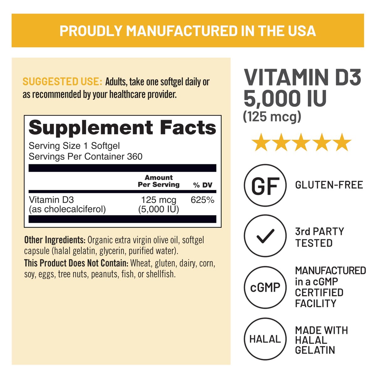 NatureWise Vitamin D3 5000 IE (125 µg) – 360 Mini-Weichkapseln, Jahresvorrat für Immunsystem, Muskelfunktion und Knochengesundheit – Non-GMO, glutenfrei in organischem, nativem Olivenöl extra