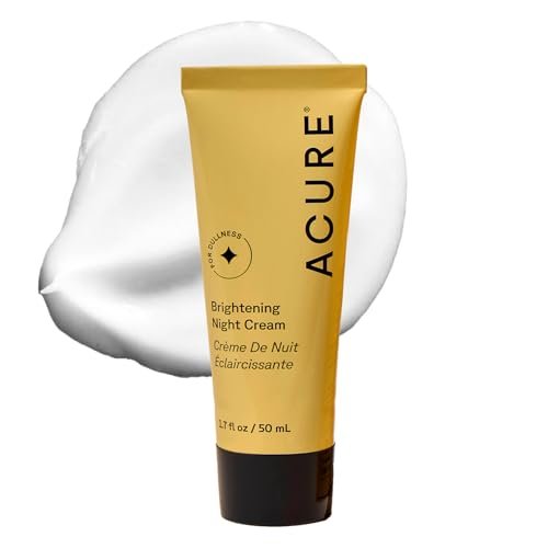 Acure Brightening Night Cream – Strahlende Nachtpflege mit Chlorella, Echinacea und Arganöl für ebenmäßigen Teint – 50 ml