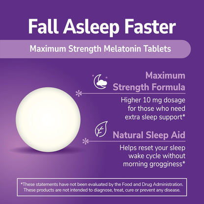 21st Century Melatonin 10 mg Extra Strength – 120 Lutschtabletten – Schnell lösliches Schlafmittel für Erwachsene – Fördert Entspannung und erholsamen Schlaf – Nicht gewöhnungsbedürftig – Glutenfrei – Kirschgeschmack