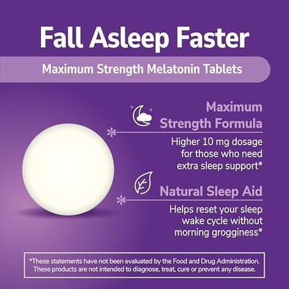 21st Century Melatonin 10 mg Extra Strength – 120 Lutschtabletten – Schnell lösliches Schlafmittel für Erwachsene – Fördert Entspannung und erholsamen Schlaf – Nicht gewöhnungsbedürftig – Glutenfrei – Kirschgeschmack
