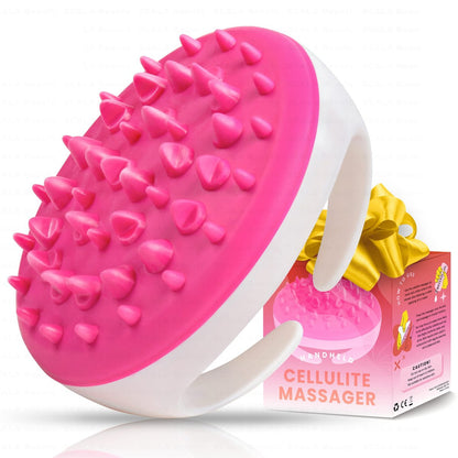 Scala Silikon-Cellulite-Massagegerät – Badezimmer-Zubehör, Körperbürste, Fettroller, Peeling-Werkzeug für Creme und Öl, Pink