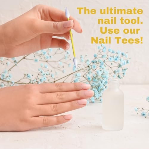 Fran Wilson Nail Tees Cotton Tips 120 Stück (3er Pack) - Das ultimative Nagelwerkzeug, vielseitige doppelseitige Wattestäbchen mit spitzen Enden für präzise Korrekturen und die perfekte Maniküre & Pediküre zu Hause