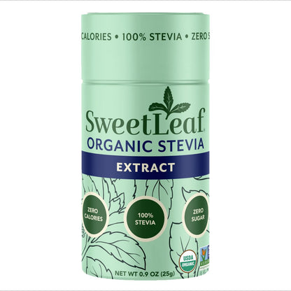 SweetLeaf Organic Pure Stevia Pulver Streudose 0,9 Unzen (1 Pack) – Null Kalorien Süßstoff ohne Erythrit, Stevia Blattextrakt, natürlicher Zuckerersatz für Kaffee & Backen, zuckerfrei, keto-freundlich
