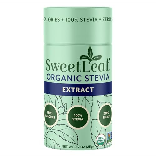 SweetLeaf Organic Pure Stevia Pulver Streudose 0,9 Unzen (1 Pack) – Null Kalorien Süßstoff ohne Erythrit, Stevia Blattextrakt, natürlicher Zuckerersatz für Kaffee & Backen, zuckerfrei, keto-freundlich