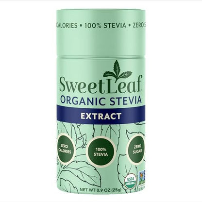 SweetLeaf Organic Pure Stevia Pulver Streudose 0,9 Unzen (1 Pack) – Null Kalorien Süßstoff ohne Erythrit, Stevia Blattextrakt, natürlicher Zuckerersatz für Kaffee & Backen, zuckerfrei, keto-freundlich