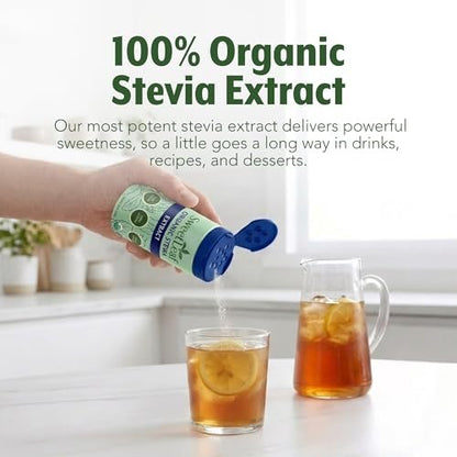 SweetLeaf Organic Pure Stevia Pulver Streudose 0,9 Unzen (1 Pack) – Null Kalorien Süßstoff ohne Erythrit, Stevia Blattextrakt, natürlicher Zuckerersatz für Kaffee & Backen, zuckerfrei, keto-freundlich
