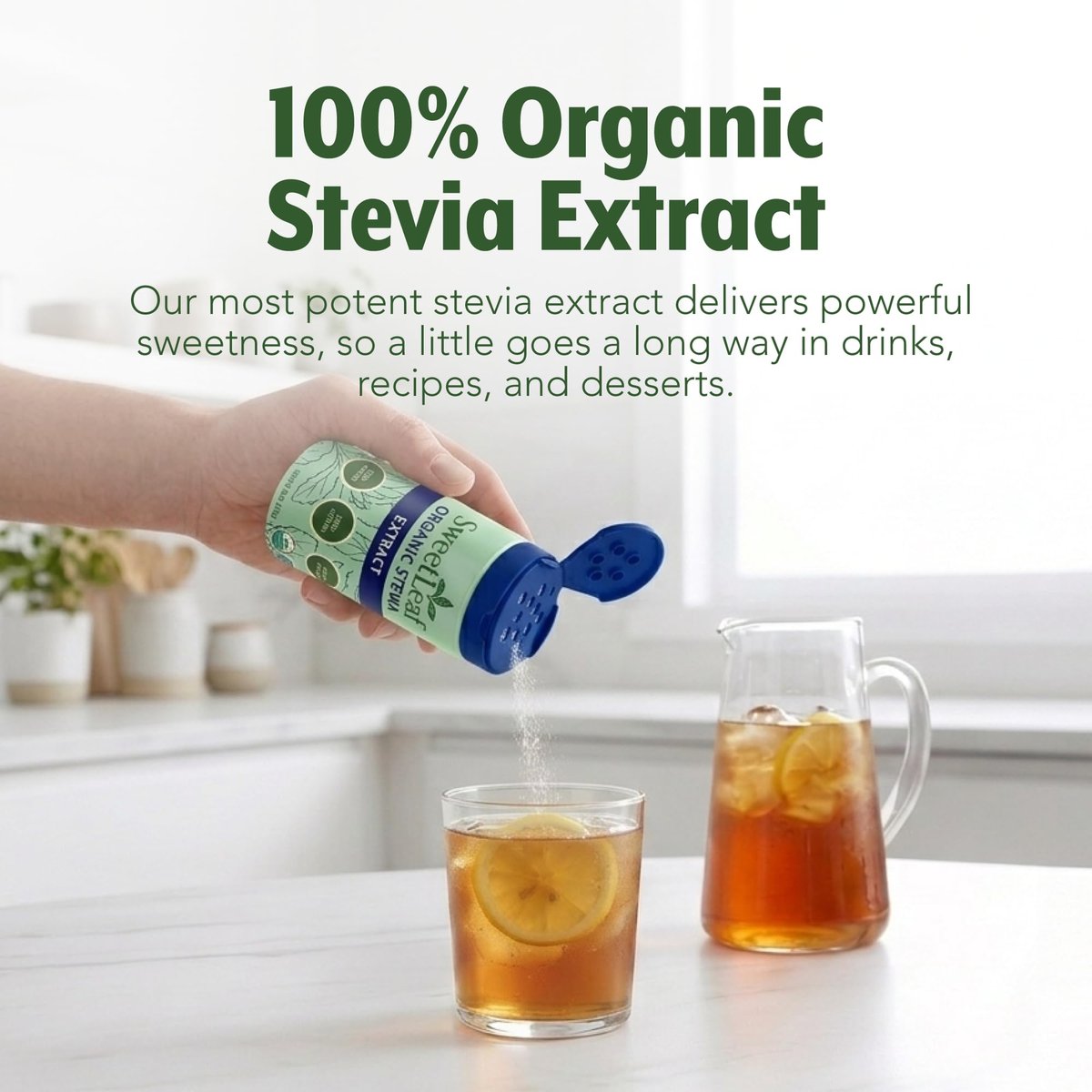 SweetLeaf Organic Pure Stevia Pulver Streudose 0,9 Unzen (1 Pack) – Null Kalorien Süßstoff ohne Erythrit, Stevia Blattextrakt, natürlicher Zuckerersatz für Kaffee & Backen, zuckerfrei, keto-freundlich